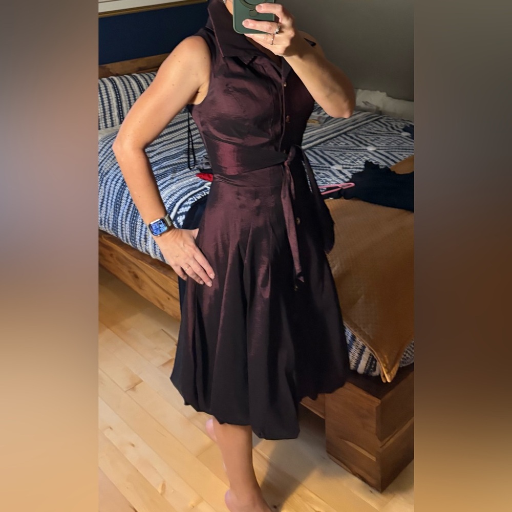 Frank Lyman Design Deep Burgundy Midi bubble Dress 4